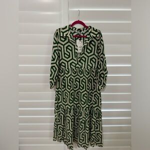 NWT Green and beige Zara dress new with tag never worn